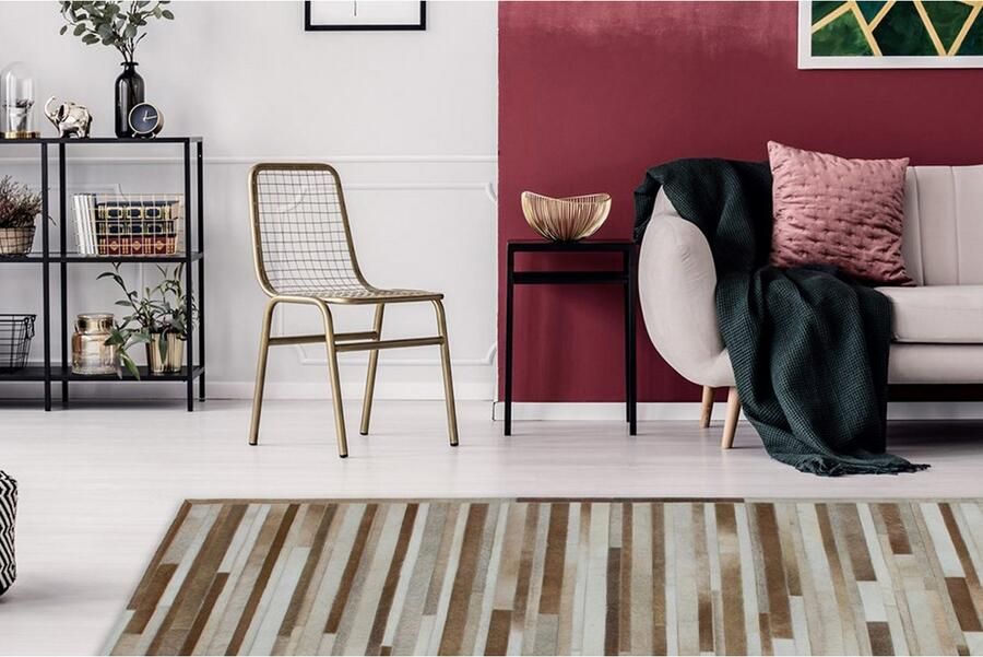 Kayoom Vachtvloerkleed Lavish 110 Patchwork echt leer bont woonkamer - Foto 2