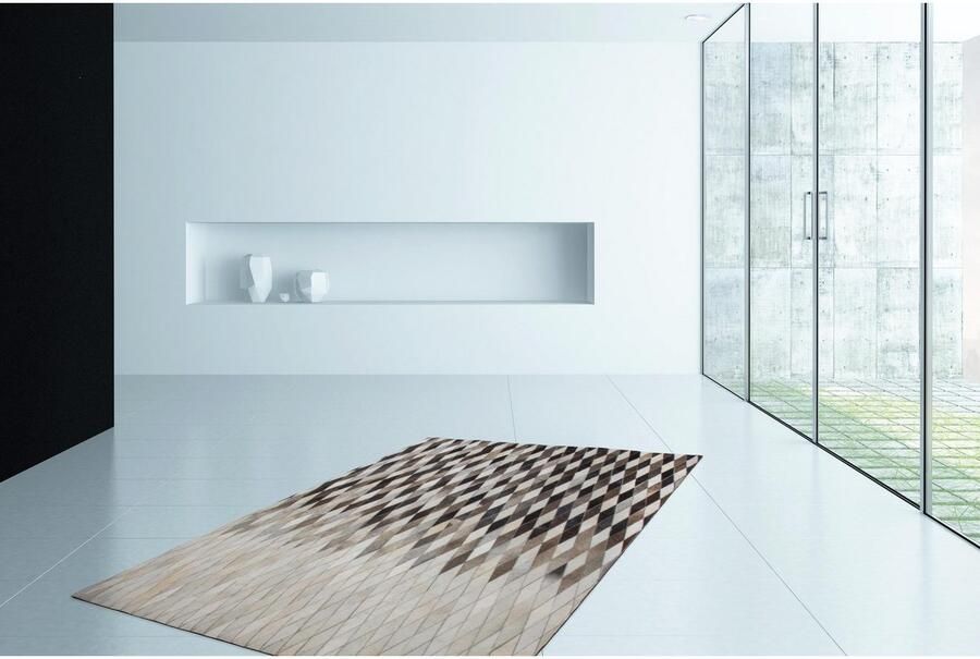 Kayoom Vachtvloerkleed Lavish 510 Patchwork echt leer bont woonkamer