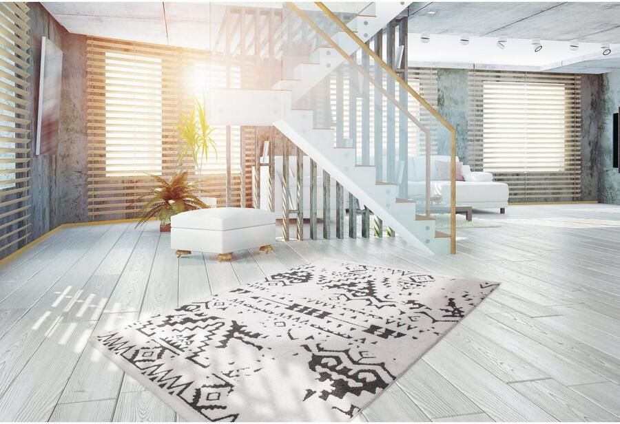 Kayoom Vloerkleed Agadir 110 trendy etno-stijl zoals met de hand geschilderde patronen met franjes - Foto 4