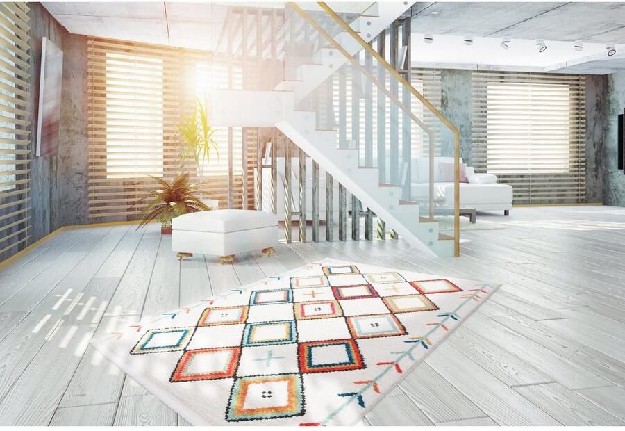 Kayoom Vloerkleed Agadir 210 trendy etno-stijl zoals met de hand geschilderde patronen met franjes - Foto 5