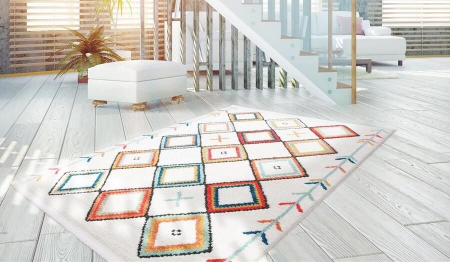 Kayoom Vloerkleed Agadir 210 trendy etno-stijl zoals met de hand geschilderde patronen met franjes - Foto 3