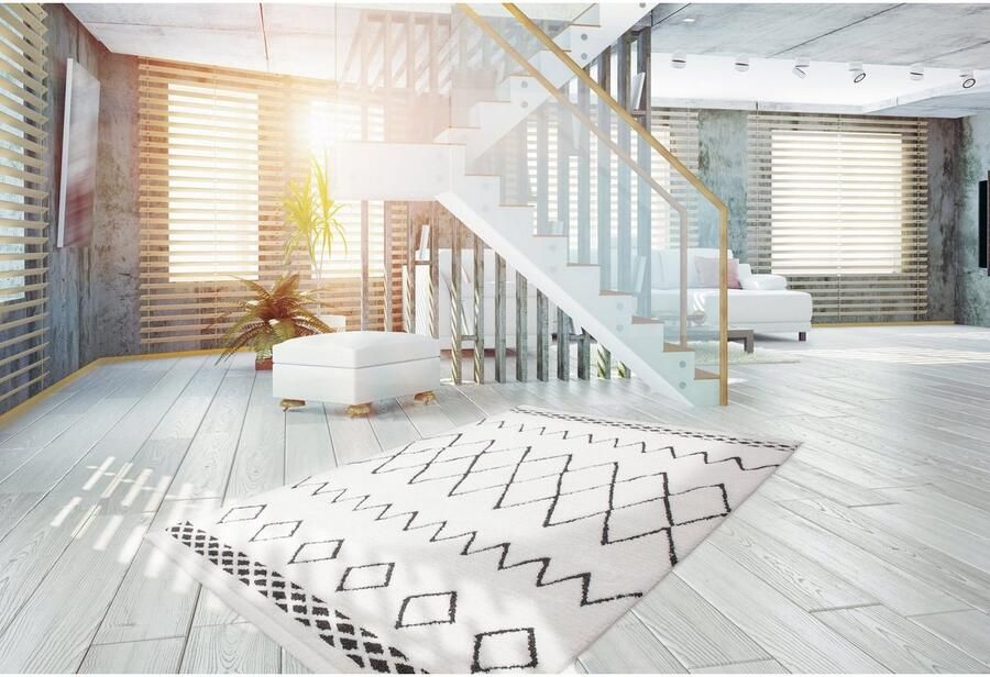 Kayoom Vloerkleed Agadir 310 trendy etno-stijl zoals met de hand geschilderde patronen met franjes - Foto 5