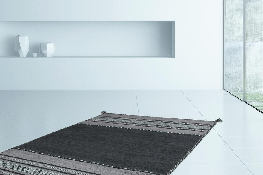 Kayoom Vloerkleed Alhambra 335 Machinaal geweven vlakke tapijt 100% katoen etno-ontwerp - Foto 3