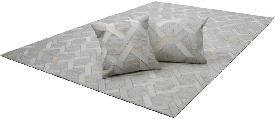 Kayoom Vloerkleed Chimera 110 Materiaalmix van viscose en leer handgemaakt uniek stuk - Foto 4