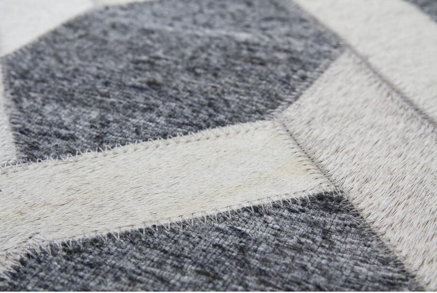 Kayoom Vloerkleed Chimera 110 Materiaalmix van viscose en leer handgemaakt uniek stuk - Foto 2