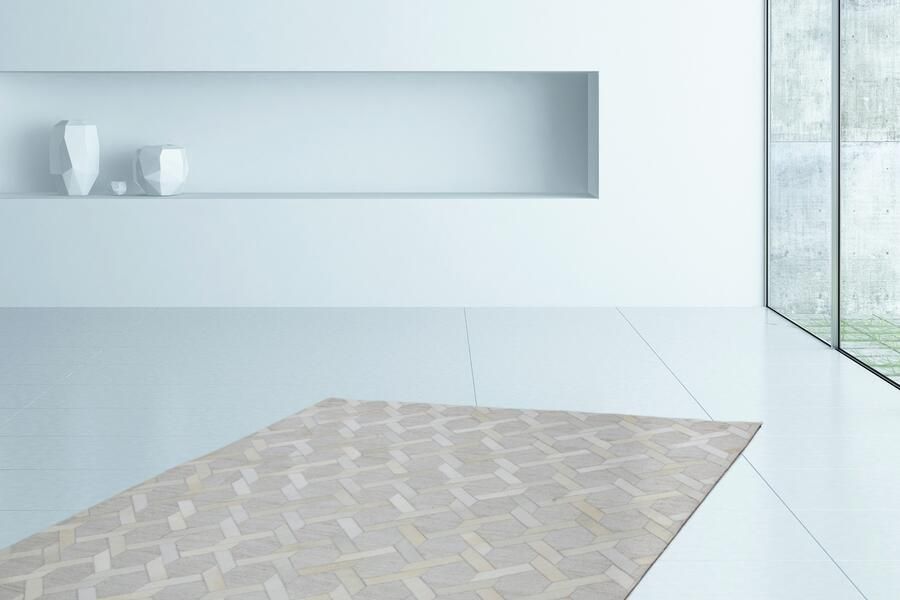 Kayoom Vloerkleed Chimera 110 Materiaalmix van viscose en leer handgemaakt uniek stuk - Foto 3