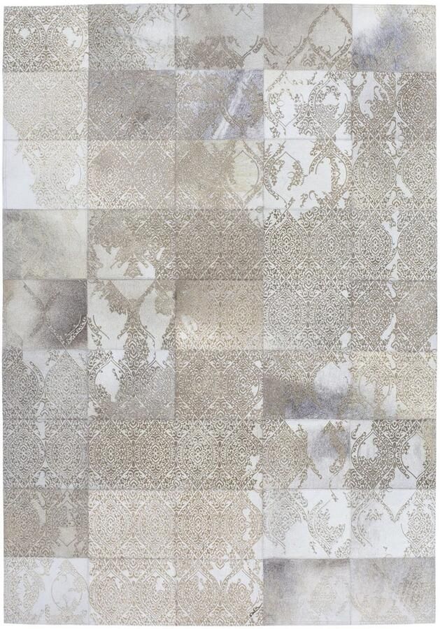 Kayoom Vloerkleed Cobra 343 Tapijt van leer gelaserd ontwerp handgemaakt uniek stuk