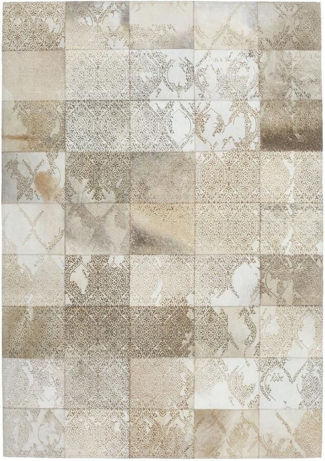 Kayoom Vloerkleed Cobra 343 Tapijt van leer gelaserd ontwerp handgemaakt uniek stuk