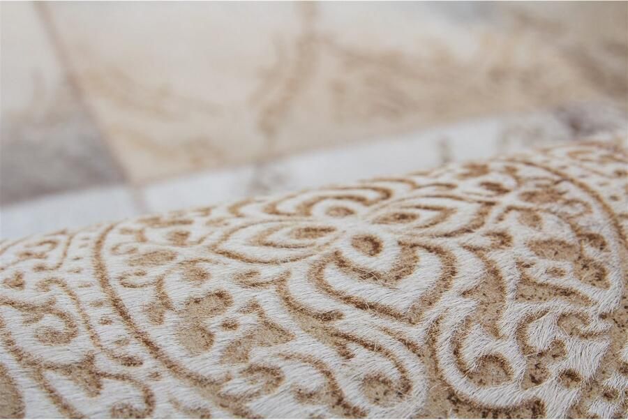 Kayoom Vloerkleed Cobra 343 Tapijt van leer gelaserd ontwerp handgemaakt uniek stuk - Foto 2