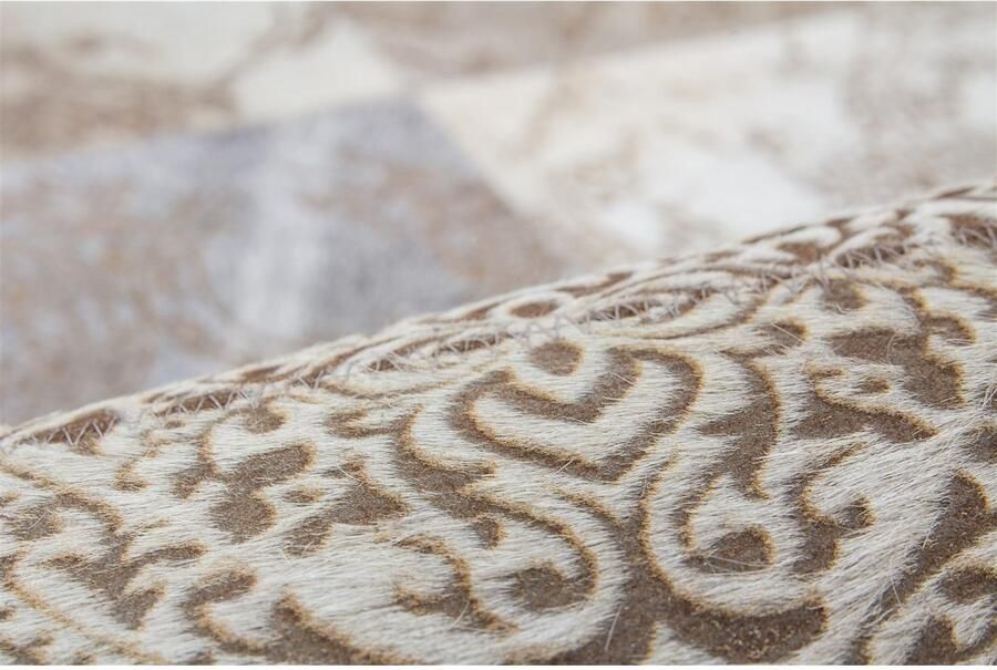 Kayoom Vloerkleed Cobra 343 Tapijt van leer gelaserd ontwerp handgemaakt uniek stuk - Foto 3