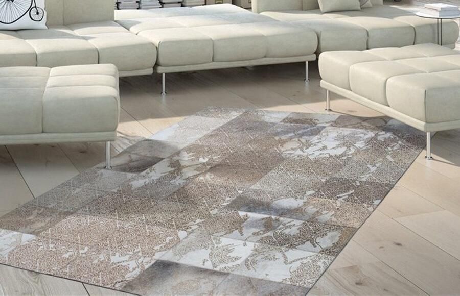 Kayoom Vloerkleed Cobra 343 Tapijt van leer gelaserd ontwerp handgemaakt uniek stuk - Foto 3