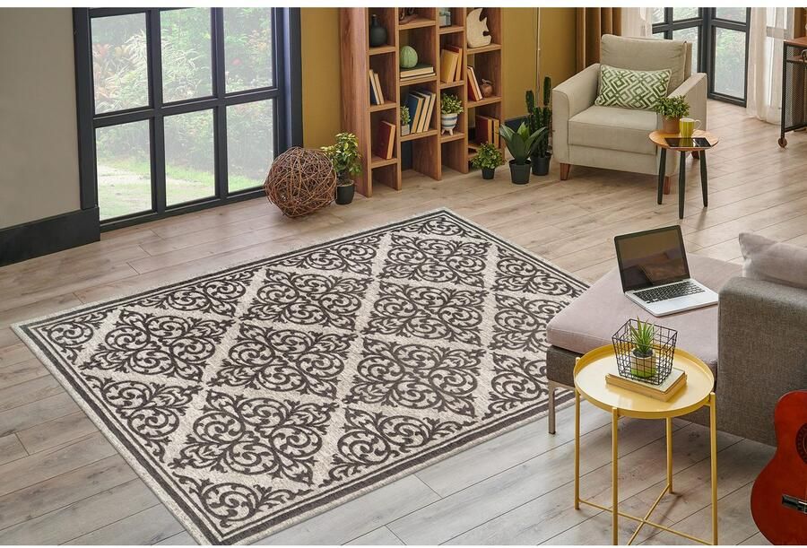 Kayoom Vloerkleed Davis 125 elegant ontwerp onderhoudsvriendelijk neutrale kleuren