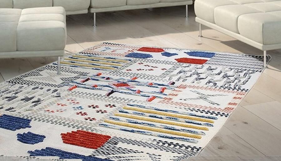 PremiumX Kayoom Wollen vloerkleed met prachtig patroon en geweldige kleur 80 x 150 Ivory - Foto 4