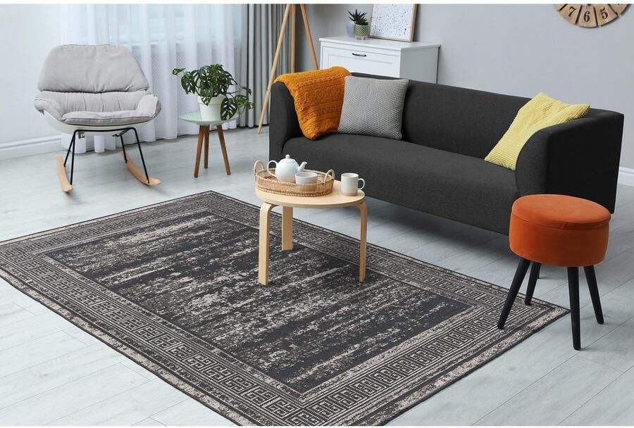 Kayoom Vloerkleed Kalea 325 Vlakweefsel tapijt met reliëfontwerp used-look moderne kleuren