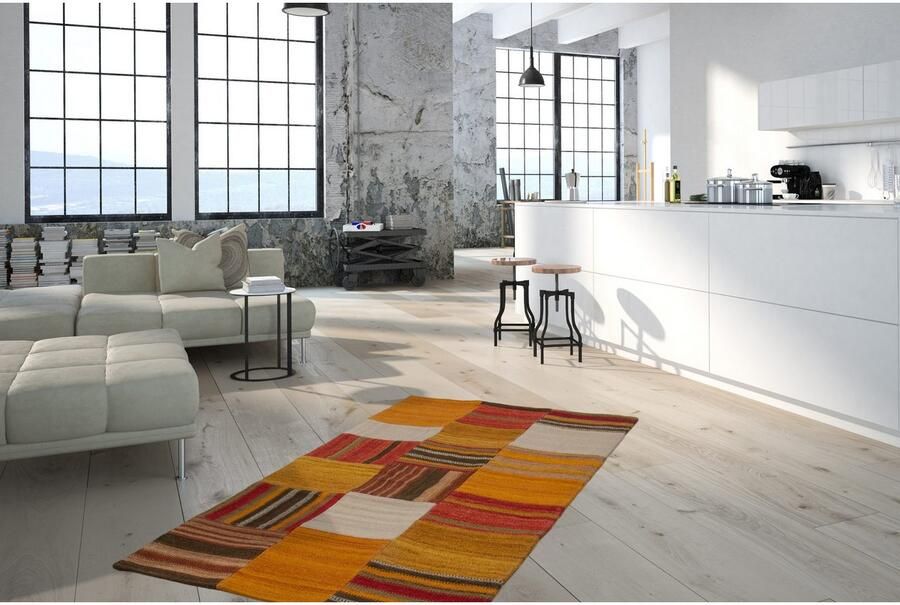 Kayoom Vloerkleed Radical 210 Handgeweven jacquard-kilim hoogwaardige materiaalcombinatie - Foto 6