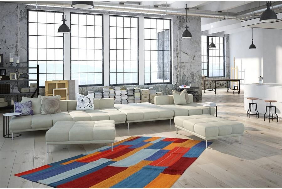 Kayoom Vloerkleed Radical 335 Handgeweven jacquard kilim hoogwaardige materiaalcombinatie. - Foto 4