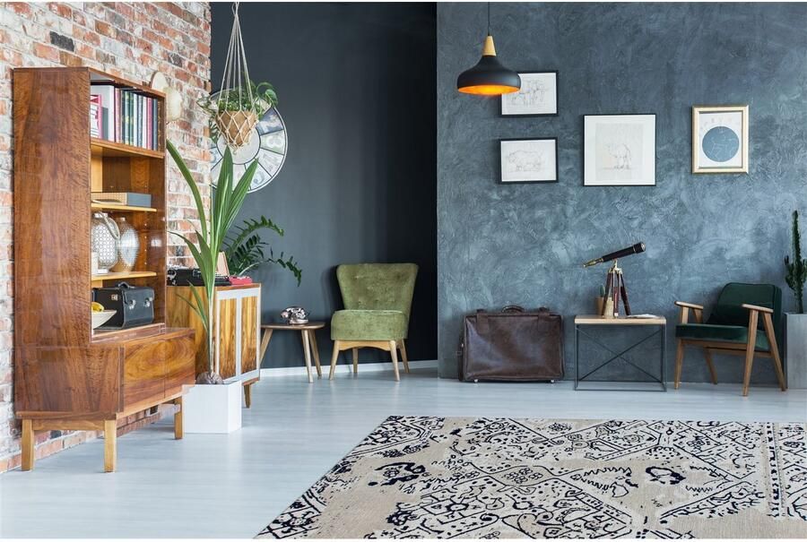 Kayoom Vloerkleed River 120 Jacquard retro- en vintage-ontwerp katoen achterkant - Foto 5