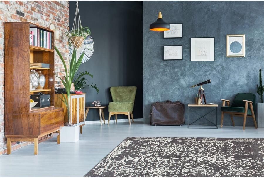 Kayoom Vloerkleed River 130 Jacquard retro- en vintage-ontwerp katoen achterkant