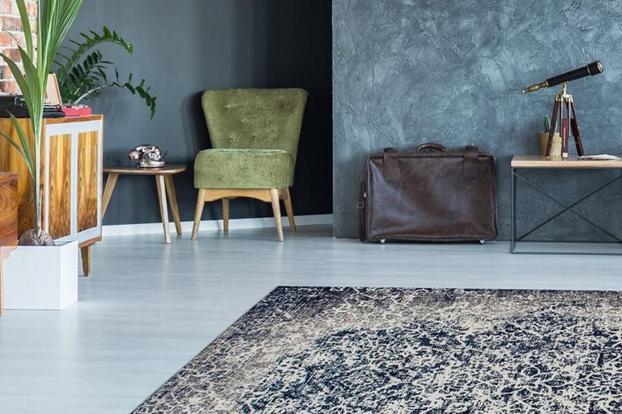 Kayoom Vloerkleed River 140 Jacquard retro- en vintage-ontwerp katoen achterkant - Foto 3