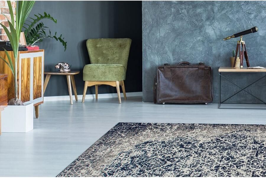 Kayoom Vloerkleed River 140 Jacquard retro- en vintage-ontwerp katoen achterkant - Foto 3