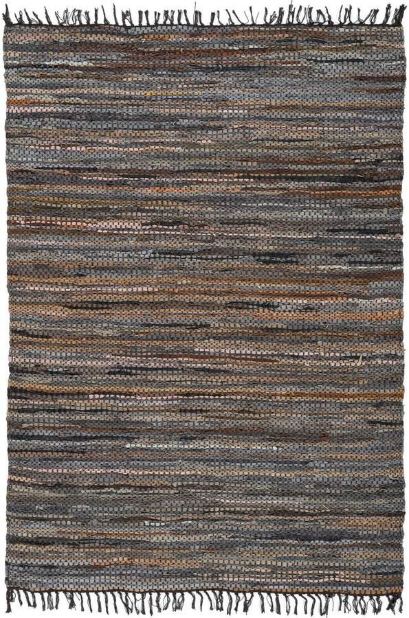 Kayoom Vloerkleed Sonipat 110 Echt leer vlakgeweven hoogwaardige unieke stuk - Foto 2