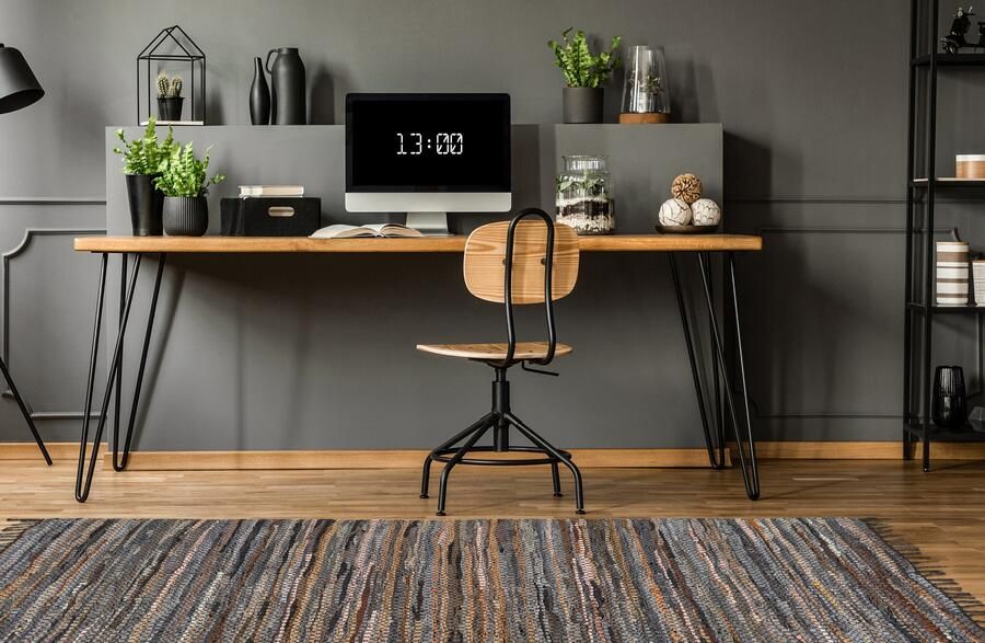 Kayoom Vloerkleed Sonipat 110 Echt leer vlakgeweven hoogwaardige unieke stuk - Foto 3