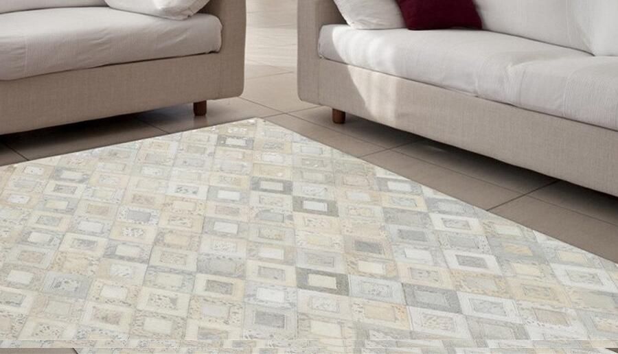 Kayoom Creme Grijs vloerkleed 80x150 cm A-symmetrisch patroon Geruit Modern - Foto 4