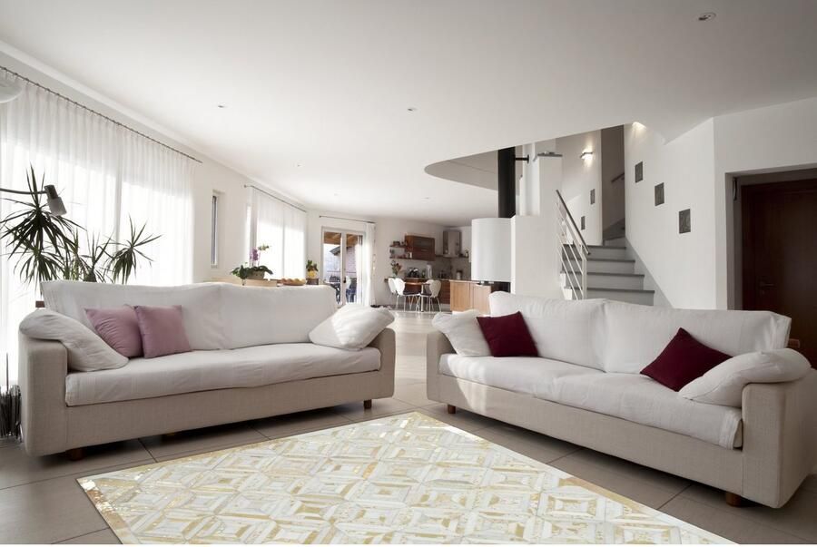 Kayoom Vloerkleed Spark 410 100% leer uniek pluisvrij geschikt voor allergieën & vloerverwarming - Foto 5