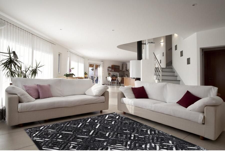 Kayoom Vloerkleed Spark 410 100% leer uniek pluisvrij geschikt voor allergieën & vloerverwarming - Foto 5