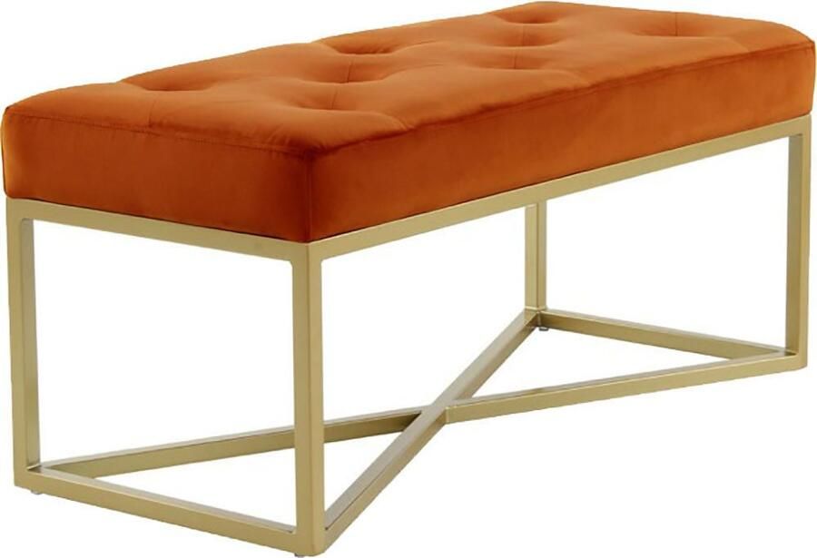 Kayoom Zitbank Diaz 125 Elegante uitstraling door goudkleurig frame biedt meerdere zitplaatsen (1 stuk)