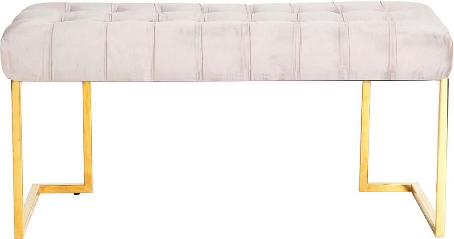 Kayoom Zitbank Rare 225 elegante uitstraling door goudkleurige frame fluwelen zacht gestikt met decoratieve knopen gezellig chique kussen (1 stuk) - Foto 6