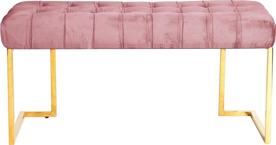 Kayoom Zitbank Rare 225 elegante uitstraling door goudkleurige frame fluwelen zacht gestikt met decoratieve knopen gezellig chique kussen (1 stuk) - Foto 8