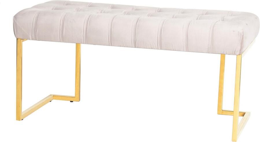 Kayoom Zitbank Rare 225 elegante uitstraling door goudkleurige frame fluwelen zacht gestikt met decoratieve knopen gezellig chique kussen (1 stuk) - Foto 5