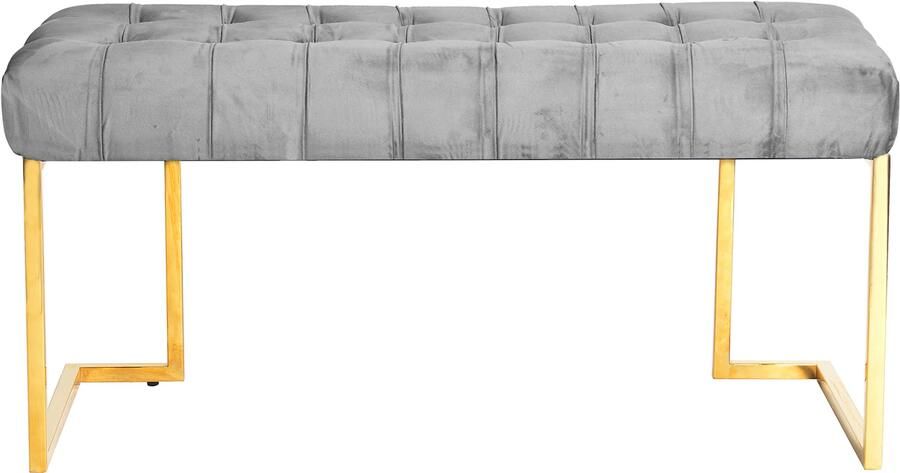 Kayoom Zitbank Rare 225 elegante uitstraling door goudkleurige frame fluwelen zacht gestikt met decoratieve knopen gezellig chique kussen (1 stuk) - Foto 8