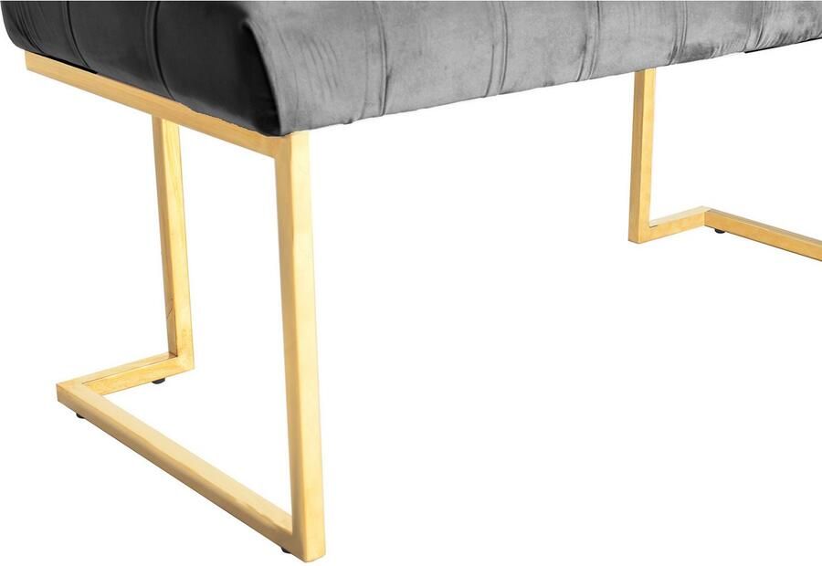 Kayoom Zitbank Rare 225 elegante uitstraling door goudkleurige frame fluwelen zacht gestikt met decoratieve knopen gezellig chique kussen (1 stuk) - Foto 4