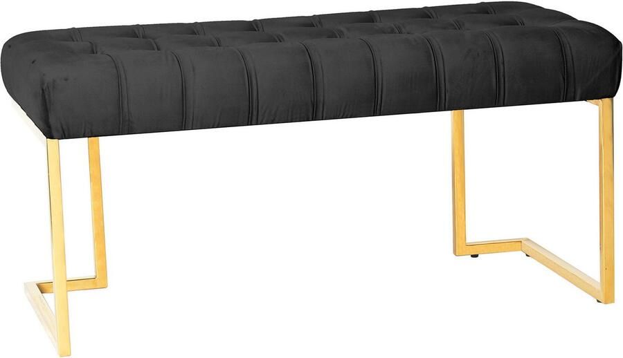 Kayoom Zitbank Rare 225 elegante uitstraling door goudkleurige frame fluwelen zacht gestikt met decoratieve knopen gezellig chique kussen (1 stuk) - Foto 6