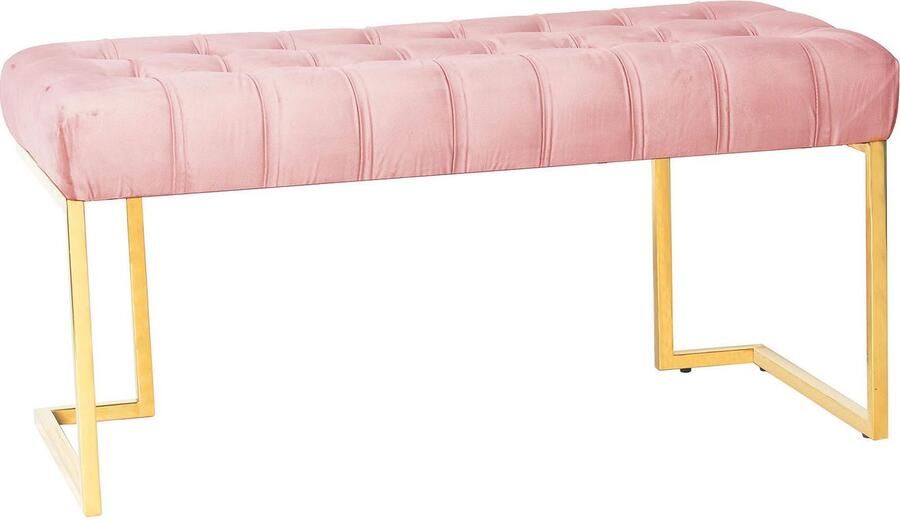 Kayoom Zitbank Rarity 225 elegante uitstraling door goudkleurige frame hoekig fluweelzacht doorgestikt met sierknopen edelstalen frame (1 stuk) - Foto 6