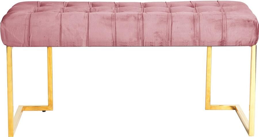 Kayoom Zitbank Rarity 225 elegante uitstraling door goudkleurige frame hoekig fluweelzacht doorgestikt met sierknopen edelstalen frame (1 stuk) - Foto 5