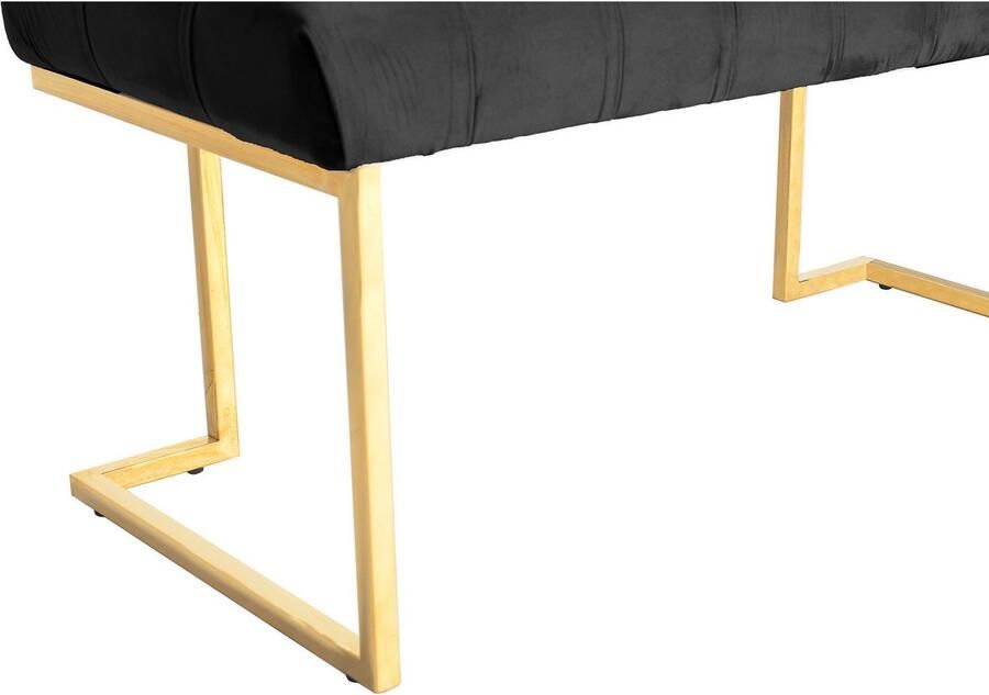 Kayoom Zitbank Rarity 225 elegante uitstraling door goudkleurige frame hoekig fluweelzacht doorgestikt met sierknopen edelstalen frame (1 stuk) - Foto 2