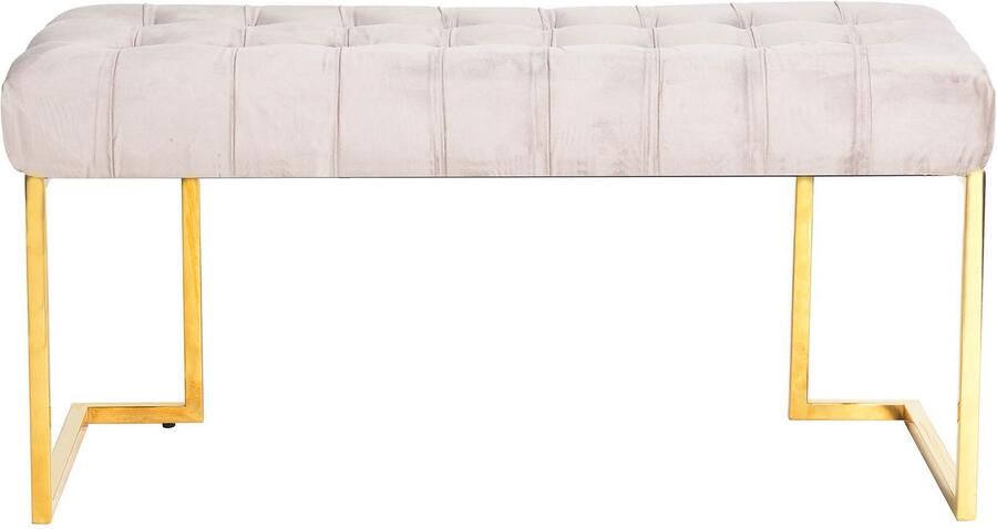 Kayoom Zitbank Rarity 225 elegante uitstraling door goudkleurige frame hoekig fluweelzacht doorgestikt met sierknopen edelstalen frame (1 stuk) - Foto 5