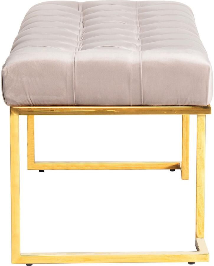Kayoom Zitbank Rarity 225 elegante uitstraling door goudkleurige frame hoekig fluweelzacht doorgestikt met sierknopen edelstalen frame (1 stuk)