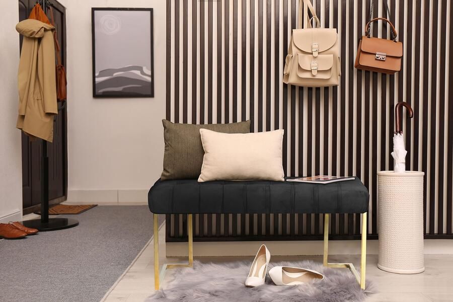 Kayoom Zitbank Rarity 225 elegante uitstraling door goudkleurige frame hoekig fluweelzacht doorgestikt met sierknopen edelstalen frame (1 stuk) - Foto 3