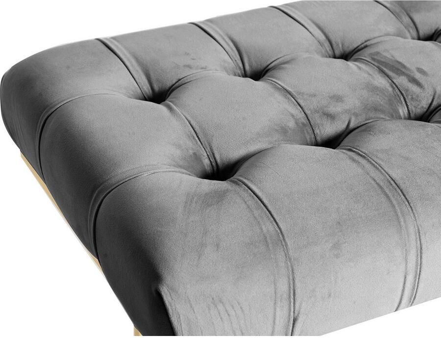 Kayoom Zitbank Rarity 225 elegante uitstraling door goudkleurige frame hoekig fluweelzacht doorgestikt met sierknopen edelstalen frame (1 stuk) - Foto 2