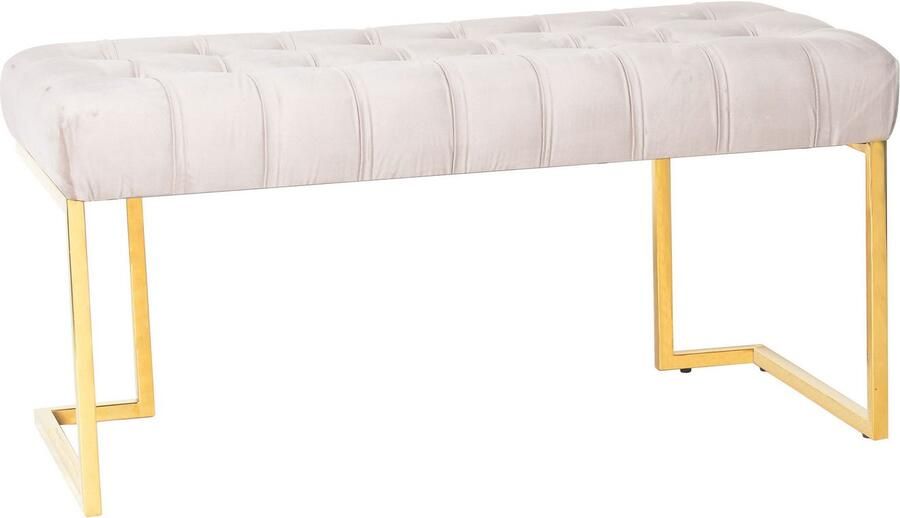 Kayoom Zitbank Rarity 225 elegante uitstraling door goudkleurige frame hoekig fluweelzacht doorgestikt met sierknopen edelstalen frame (1 stuk) - Foto 4