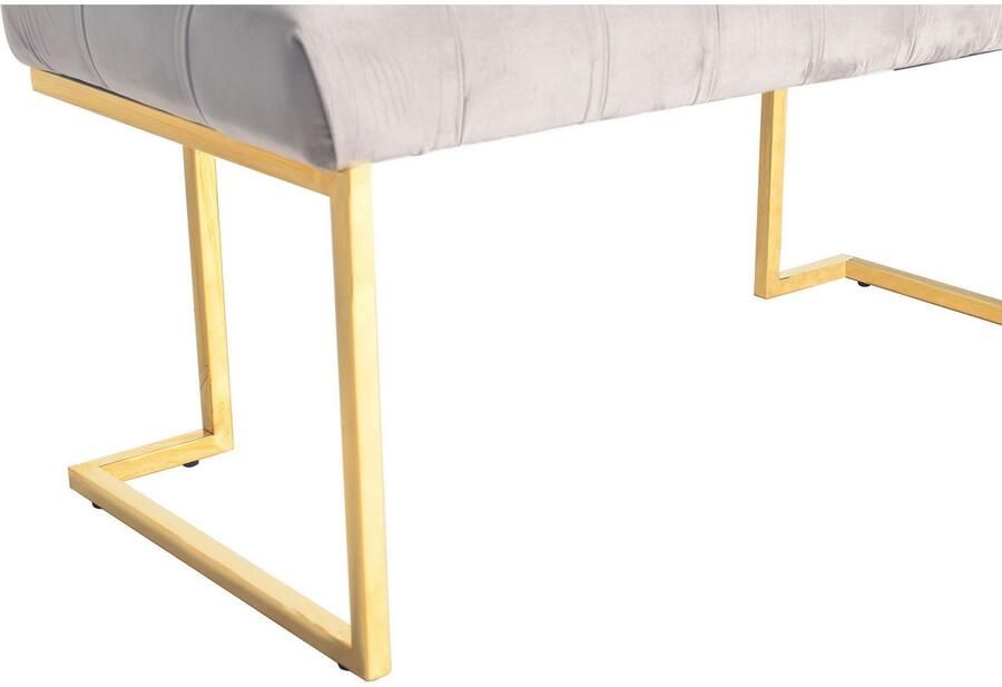 Kayoom Zitbank Rarity 225 elegante uitstraling door goudkleurige frame hoekig fluweelzacht doorgestikt met sierknopen edelstalen frame (1 stuk) - Foto 3
