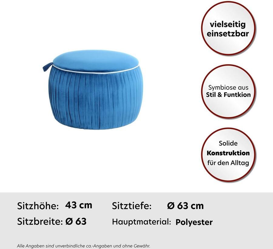 Kayoom ZitHocker Adoree zitplaats in aantrekkelijke vorm hocker met opbergruimte (1 stuk) - Foto 2