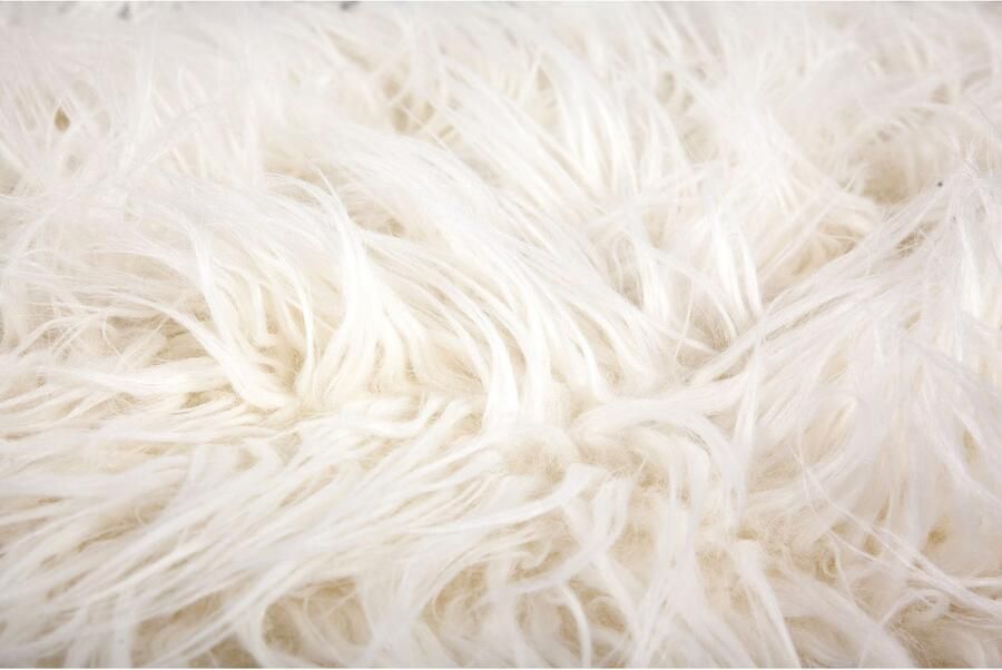 Kayoom Zithocker Fellhocker Laika 110 stijlvolle hocker met kunstbont ronde vorm (1 stuk) - Foto 3