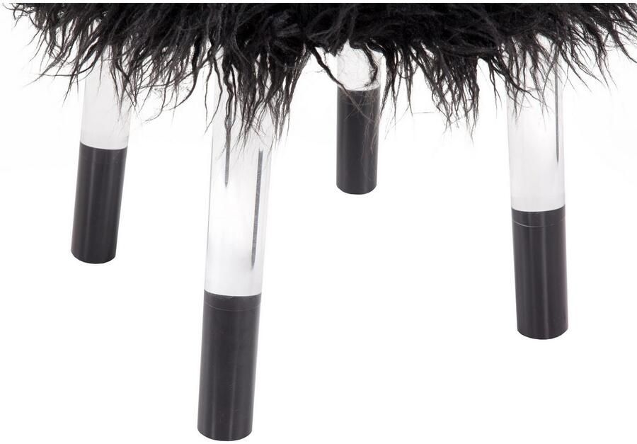 Kayoom Zithocker Fellhocker Laika 110 stijlvolle hocker met kunstbont ronde vorm (1 stuk) - Foto 2