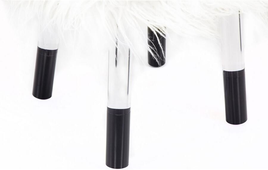 Kayoom Zithocker Fellhocker Laika 110 stijlvolle hocker met kunstbont ronde vorm (1 stuk) - Foto 4