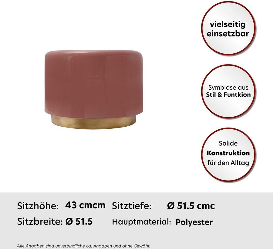 Kayoom Zithocker Kruk Artisse elegante uitstraling door goudkleurige sokkel (1 stuk) - Foto 2